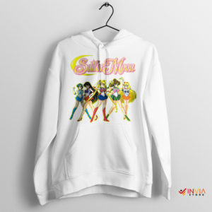 90s Moon Magic Vintage Sailor Moon White Hoodie