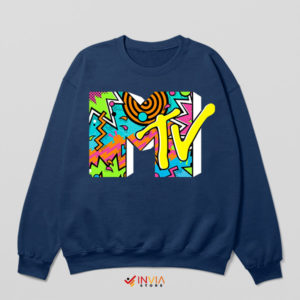 90s with MTV Music Nostalgia Navy Sweatshirt