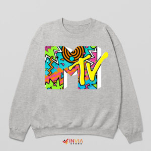 90s with MTV Music Nostalgia Sport Grey Sweatshirt