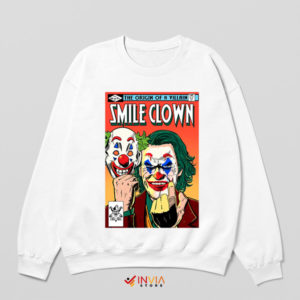 A Dark Smile with Joker Comic White Sweatshirt