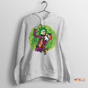 Across Realities Rick Morty Joker Harley Sport Grey Hoodie