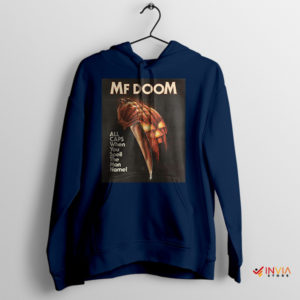 All Caps Tribute DOOM-Infused Style Navy Hoodie