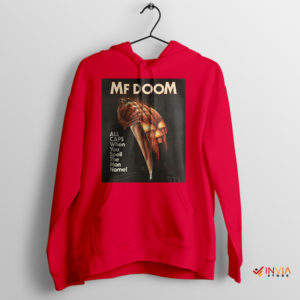 All Caps Tribute DOOM-Infused Style Red Hoodie