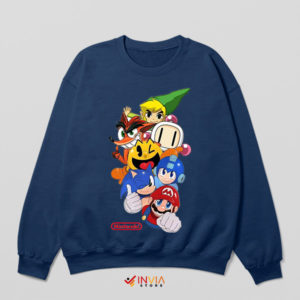 All Characters Game Nintendo Collection Navy Sweatshirt