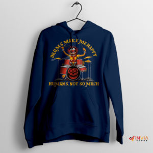 Animal Muppets Drums Make Me Happy Navy Hoodie