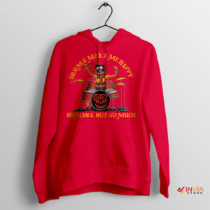 Animal Muppets Drums Make Me Happy Red Hoodie