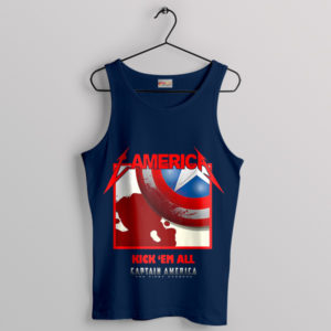 Avengers Captain America Kill 'Em All Navy Tank Top