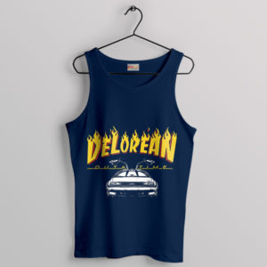 Back Delorean Thrash Skateboard Navy Tank Top