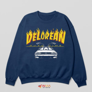 Back-to-Flames Delorean Thrash Navy Sweatshirt