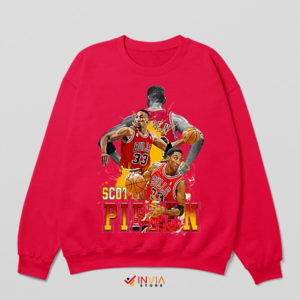 Basketball Maestro Pippen's 33 NBA Red Sweatshirt