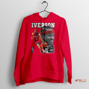 Basketball Maestro Sixers Allen Iverson Red Hoodie