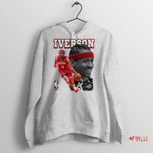 Basketball Maestro Sixers Allen Iverson Sport Grey Hoodie