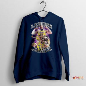 Basketball Time Machine LeBron James Retro Navy Hoodie