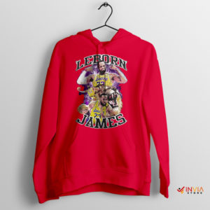 Basketball Time Machine LeBron James Retro Red Hoodie