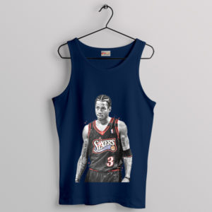 Basketball Virtuoso Allen Iverson Navy Tank Top