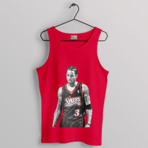 Basketball Virtuoso Allen Iverson Red Tank Top