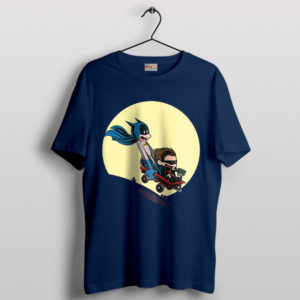 Batman and Robin Duo Calvin and Hobbes Navy T-Shirt