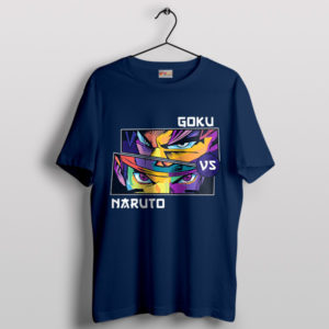 Battle of Legends Goku vs Naruto Navy T-Shirt