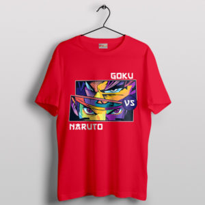 Battle of Legends Goku vs Naruto Red T-Shirt