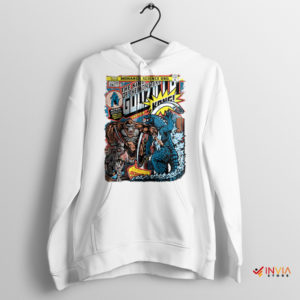 Battleground Titans Godzilla vs Kong Comic White Hoodie