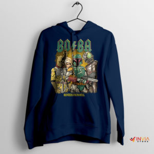 Boba Fett on the Galactic Highway to Hell Navy Hoodie