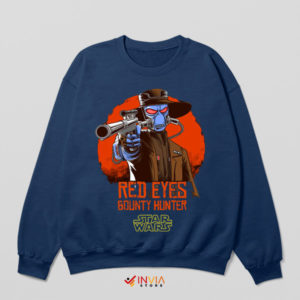 Bounty Hunter Cad Bane With Red Eyes Navy Sweatshirt