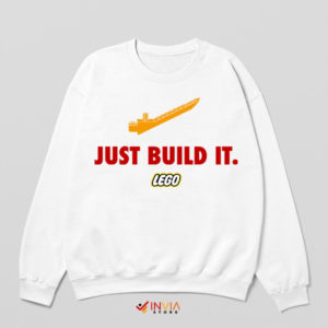 Brick by Brick Just Build It Lego Nike White Sweatshirt