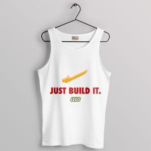 Builder with Just Build It Lego Nike White Tank Top