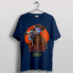 Cad Bane Art Red Eyes of the Hunter Navy T-Shirt