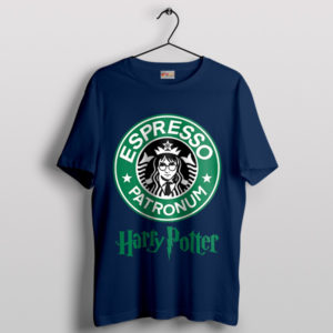 Caffeine Espresso Patronum Harry Potter Navy T-Shirt