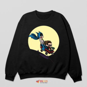 Calvin and Hobbes Style Art Batman Black Sweatshirt