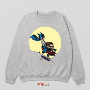 Calvin and Hobbes Style Art Batman Sport Grey Sweatshirt