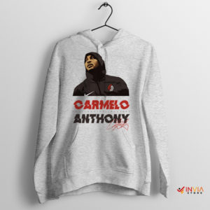 Carmelo Anthony Autographed Signature Sport Grey Hoodie