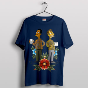 Cartoon Friendship Lenny and Carl Navy T-Shirt