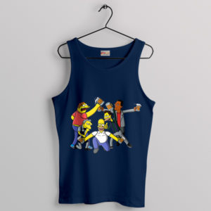 Cartoon Homer's Force Bear Edition Navy Tank Top