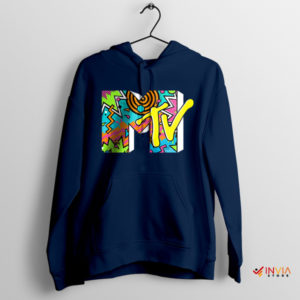 Celebrate 90s Music History MTV Navy Hoodie