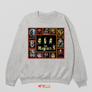 Character Lineup The Maniacs Horror Film Sport Grey Sweatshirt