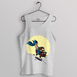 Childhood Batman Calvin and Hobbes Art Sport Grey Tank Top