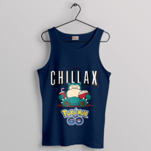 Chillaxing Skills with Snorlax Pokemon Navy Tank Top