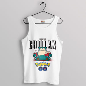 Chillaxing Skills with Snorlax Pokemon White Tank Top