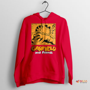 Chilling Cat Chronicles Garfield x Junji Ito Red Hoodie