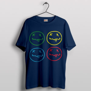 Classic Nirvana Smiley Face Icon Navy T-Shirt