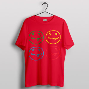 Classic Nirvana Smiley Face Icon Red T-Shirt