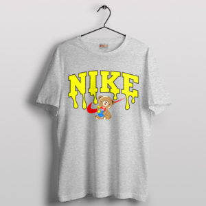 Classic Pooh Bear Nike Swoosh Sport Grey T-Shirt