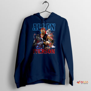 Classics Allen Iverson Vintage Basketball Navy Hoodie