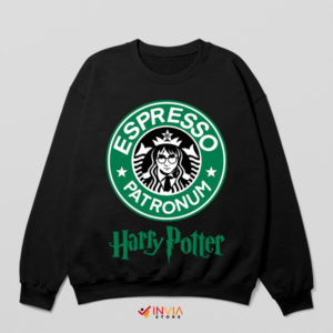 Coffee Cup Espresso Patronum Harry Potter Black Sweatshirt