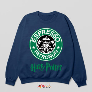 Coffee Cup Espresso Patronum Harry Potter Navy Sweatshirt