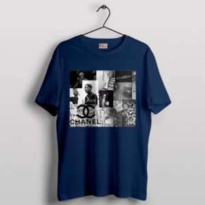 Collage Couture Travis Scott Aesthetic Navy T-Shirt