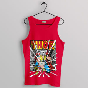 Comic Book Thunder Thor's Hammer Red Tank Top