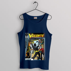 Comic-Inspired Vigilante Peacemaker Navy Tank Top